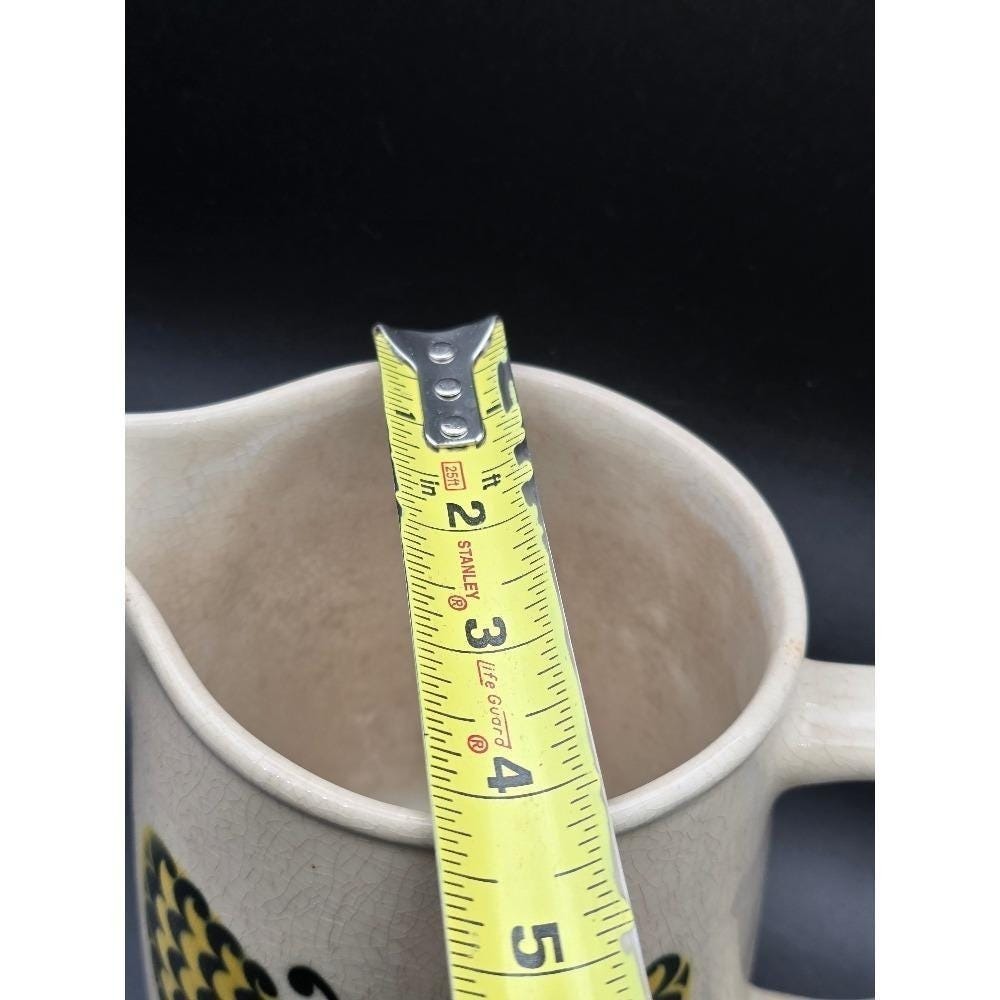 Vintage MCM Arabia Finland Yellow Butterly Pitcher Cream Crackle Glaze - Picture 10 of 10